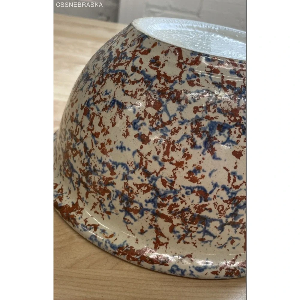 Vintage Stoneware Mixing Bowl Splatterware McGrath's Hardware Hastings 9 Inch